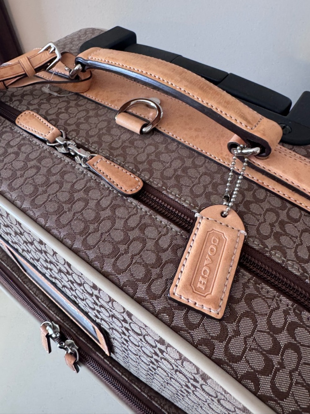 COACH Mini Signature Jaquard Rolling Suitcase - Picture 4 of 14